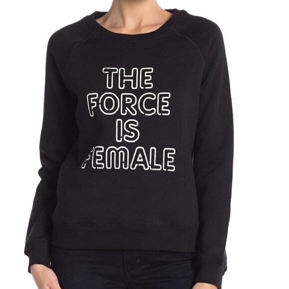 Rebecca Minkoff Force Is Female Pullover Black Sweatshirt NWT Size Small - Picture 5 of 13